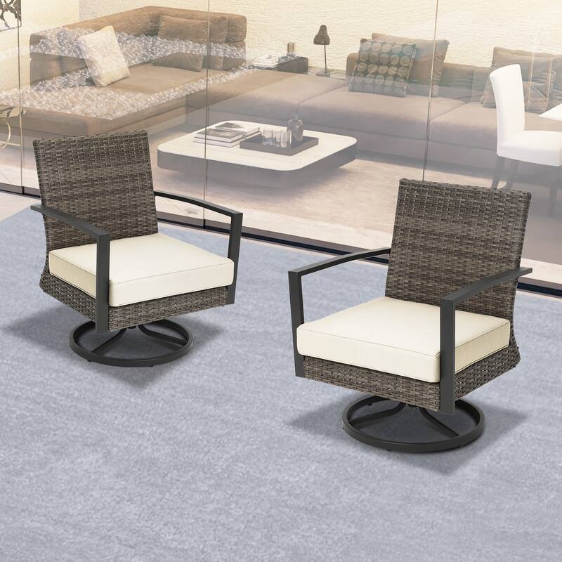 Outdoor Seating Group with Cushions and Table - 2 seats get beige