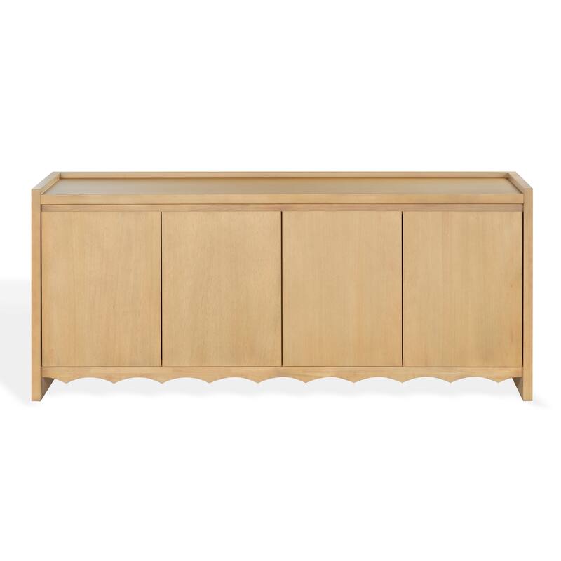 SAFAVIEH Couture Rhylee 4-Door Wood Sideboard - 71"W x 19"D x 31"H - Natural