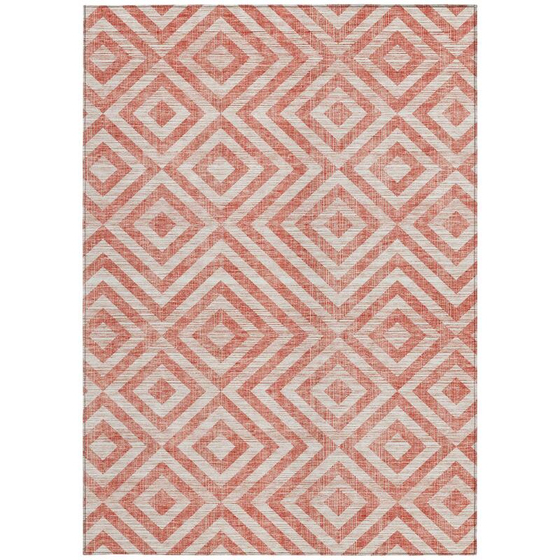 HomeRoots Geometric Transitional Rectangle Outdoor Rug