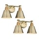 preview thumbnail 25 of 35, Modern Bathroom Vanity Light, Hammered Metal Shade 2 Pack - Brass-2 Light
