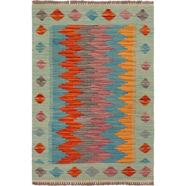 slide 2 of 9, Eclectic Turkish Mira Hand-Woven Kilim Rug - 1'11'' x 3'2'' - 1'11'' x 3'2''