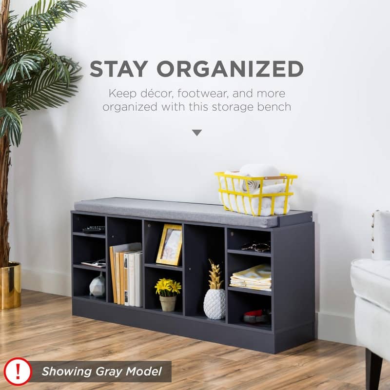 Shoe Rack Bench - 11.75"D x 46"W x 21.5"H