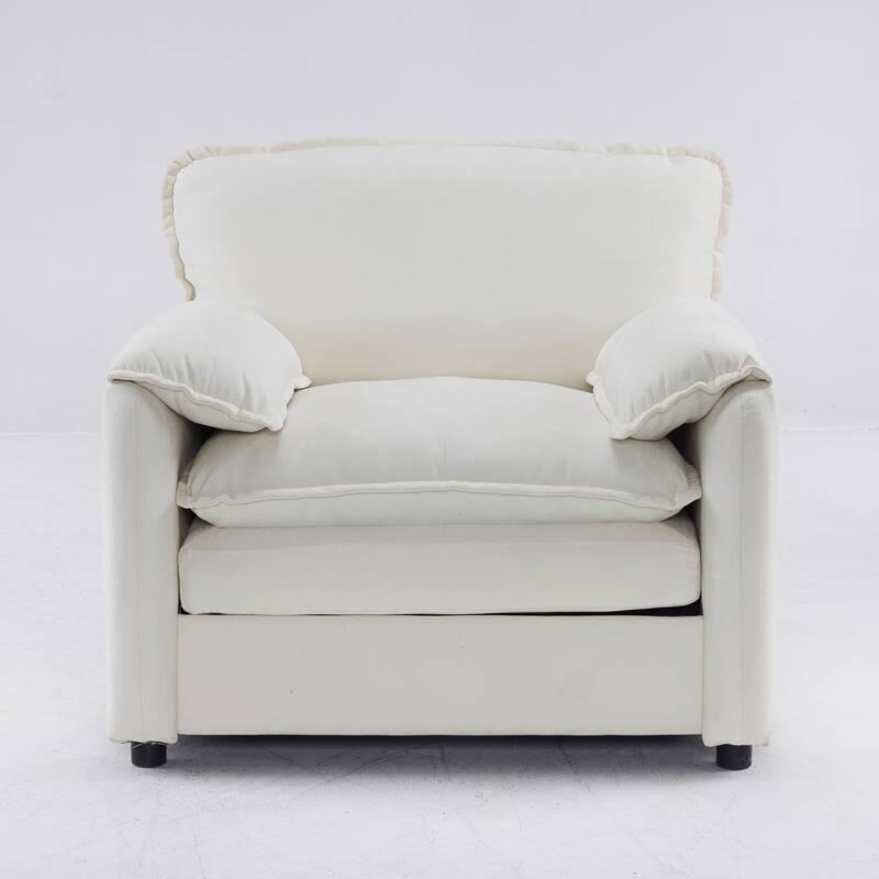 Chenille Oversized Lounge Chair with Thick Cushions and High Back Support Wide Seat