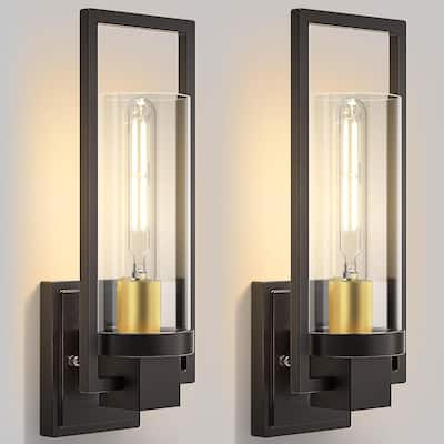 Wall light black and gold hallway light aluminum, glass bedroom light