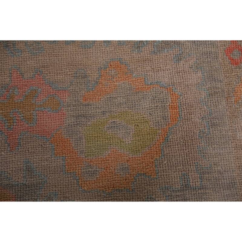 Hand Knotted Oriental 100% Wool Carpet Transitional All-Over Greys & Charcoal Oushak Area Rug - 13' 0'' X 9' 9''