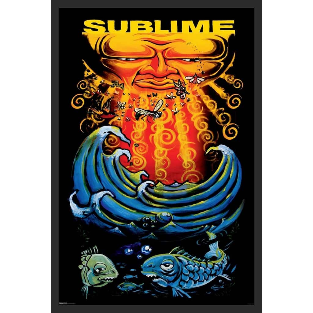 Sublime - Sun & Fish Framed Art Poster - 24 x 36 Inch