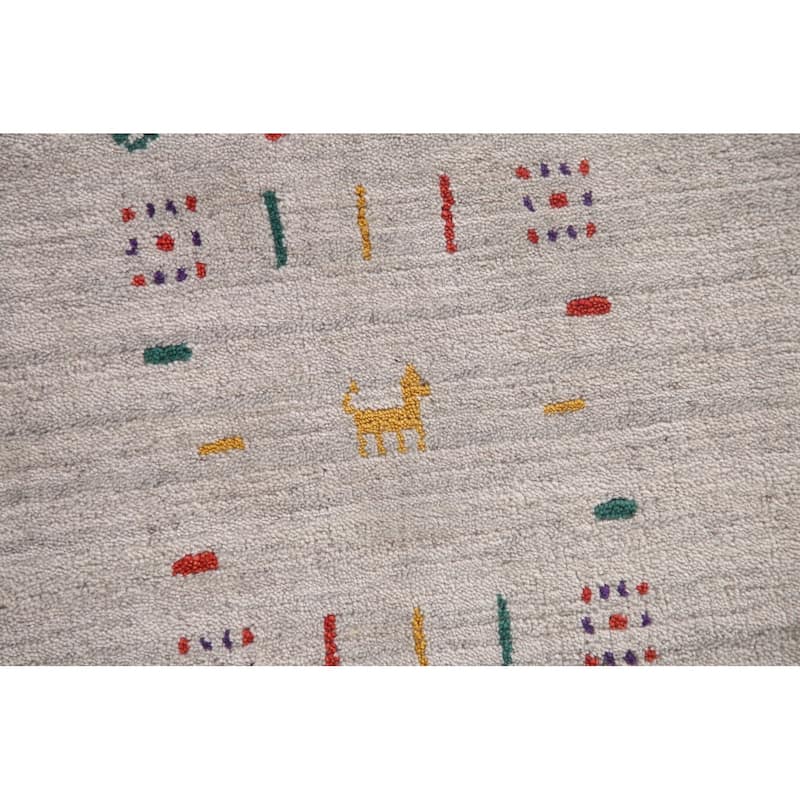 Gabbeh Oriental Area Rug Handmade Silk Carpet - 8'10"x 11'8"