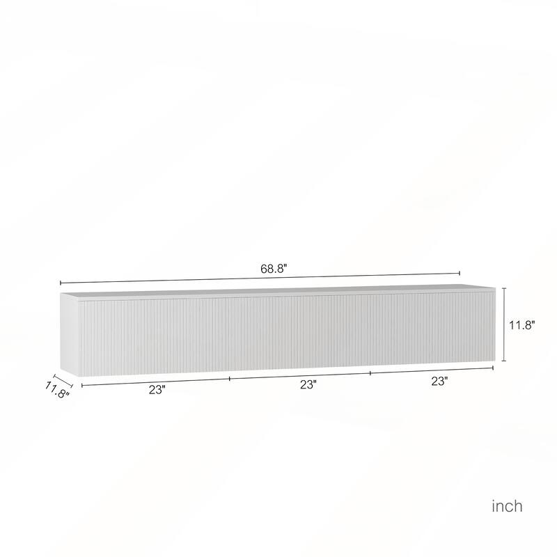 Floating TV Stand Wall Mounted with 16 Color LEDs