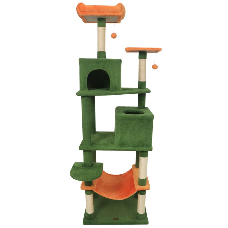 Costway 70” Cat Tree for Indoor Cats with Padded Top Perch, Dual - See Details