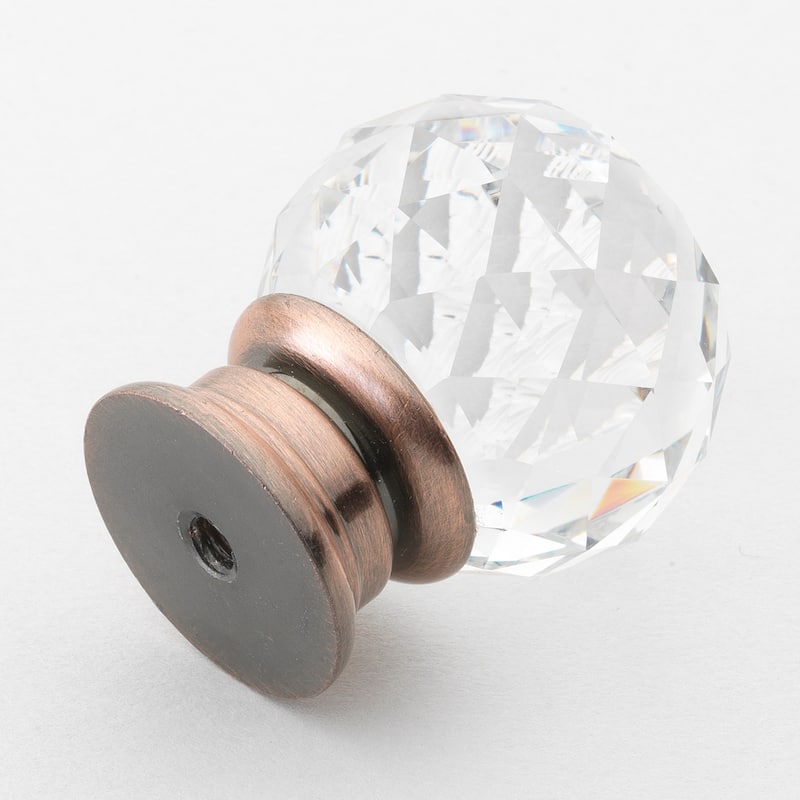 GlideRite 1.19-inch Clear K9 Crystal Cabinet Knobs Oil Rubbed Bronze (Pack of 10 or 25)