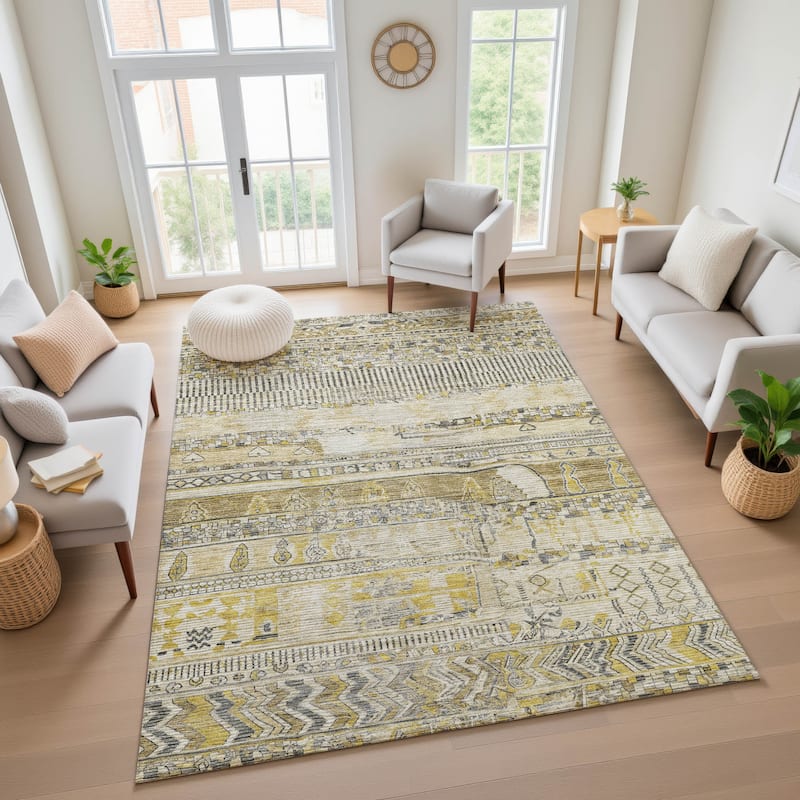 Premium Washable Super Soft Modern Global Mayfield Rug