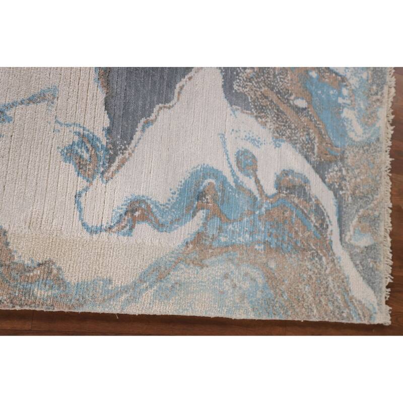 Modern Accent Rug Handmade Indian Wool Carpet - 2'8"x 4'9"