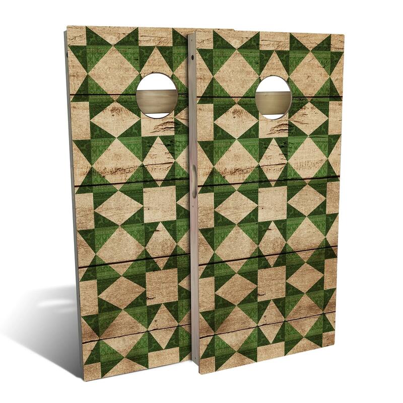 Green Christmas Outdoor Cornhole Board Set - Backyard 2x4 - NO Accessories