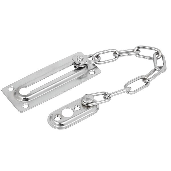 Home Bedroom Metal Security Safety Slide Bolt Door Chain Lock Silver Tone