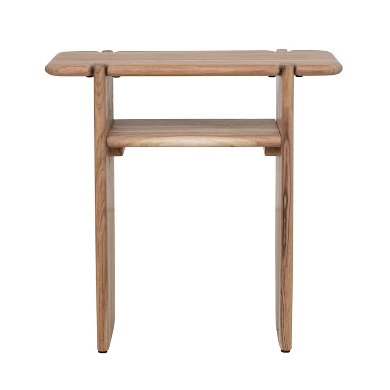 Mango Wood Accent Table with Shelf - 23.5"L x 11.75"W x 23.5"H