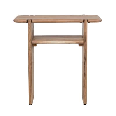 Mango Wood Accent Table with Shelf