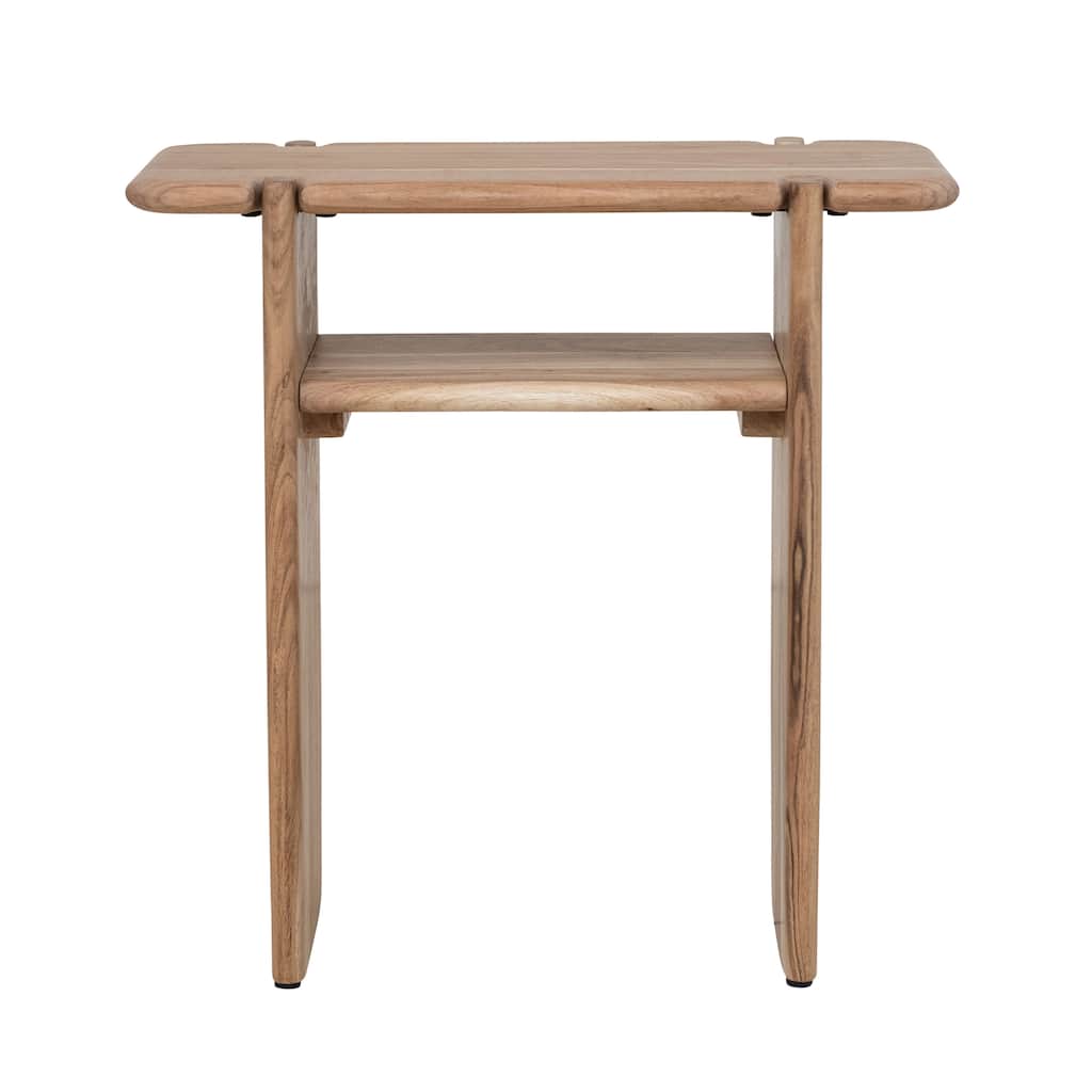 Mango Wood Accent Table with Shelf