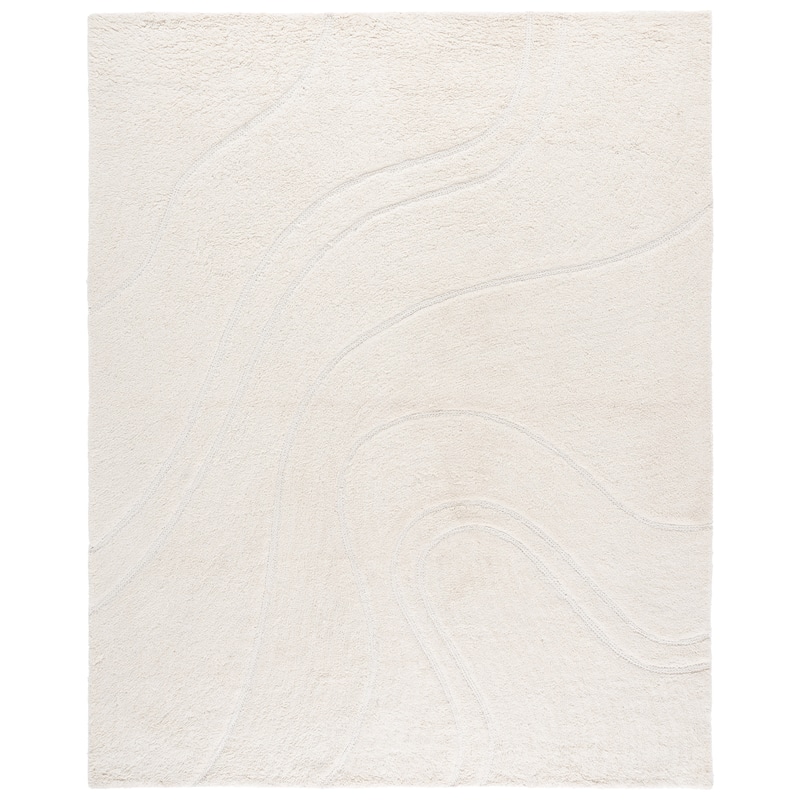 SAFAVIEH Handmade Casablanca Shag Melanija Wool Rug - 8' x 10' - Ivory