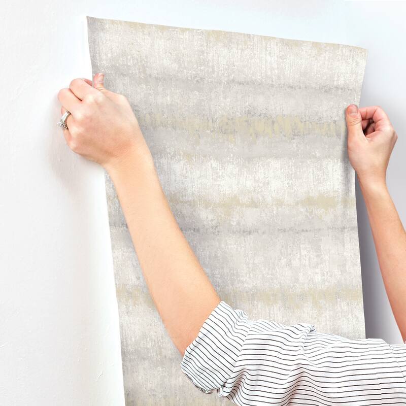 A-Street Prints Morningtide Grey Textured Stripe Wallpaper