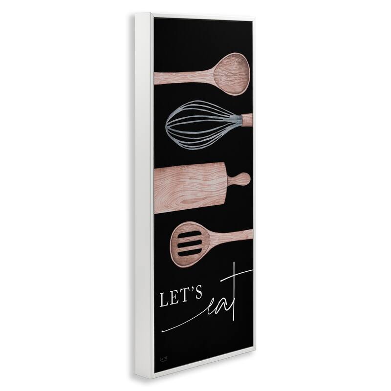 Stupell Let's Eat Varied Kitchen Cooking Utensil Phrase Framed Wall Art, Design by Lux + Me Designs