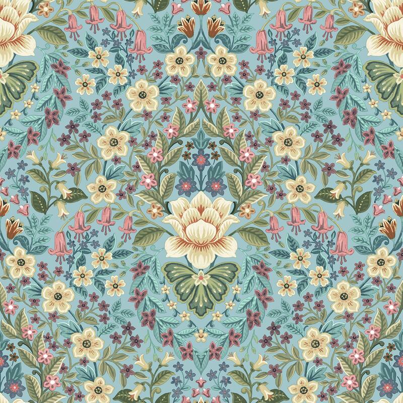 Galerie Wallcoverings Into The Wild Floral Damask Non-woven Metallic Wallpaper Roll