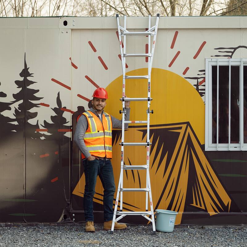 17ft Multi-Position Foldable Aluminum Ladder