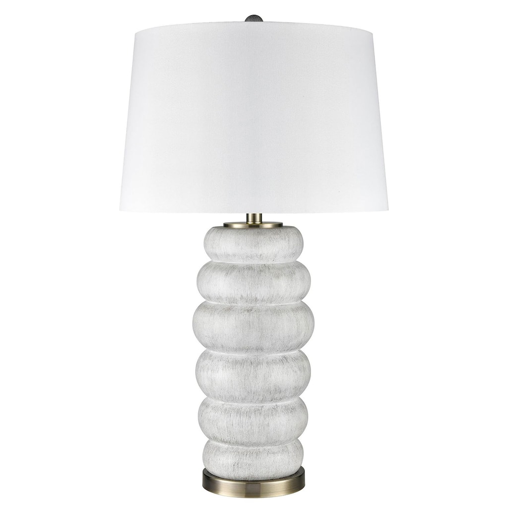Lizzie - Bubble Base Shape - White Linen Shade