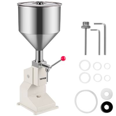 VEVOR A03 Liquid Filling Machine 5-50ml Manual Cream Paste Water Filler 304 Stainless - 22lbs Capacity