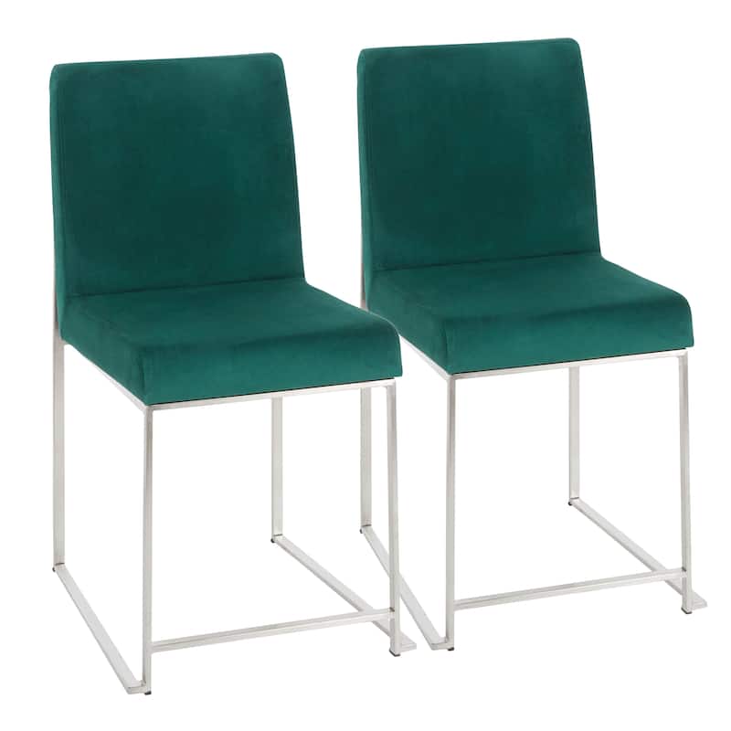 Silver Orchid Forrest High Back Stainless Steel Dining Chair (Set of 2)