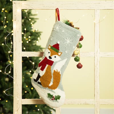 Glitzhome Christmas Warm Hooked Stocking