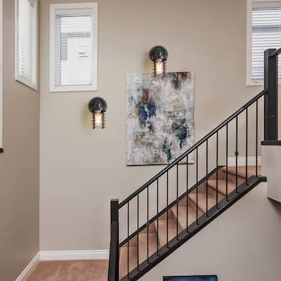 Rustic Cylinder Cage Metal Wall Sconces Industrial Lights - W5"x H9.4"x E6.7"