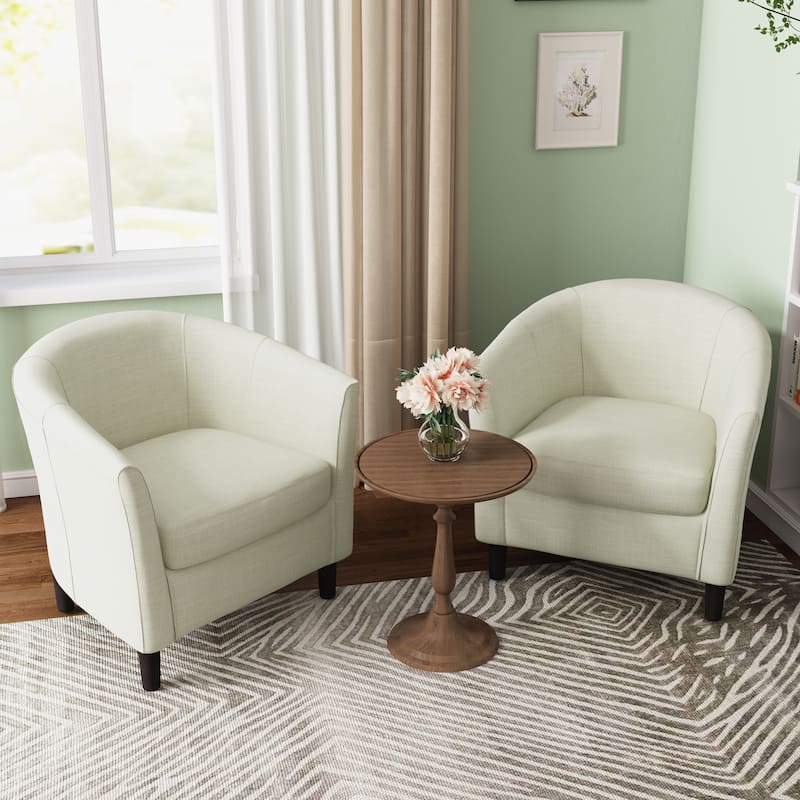 2 Set Modern Accent Chair Upholstered Barrel Chair