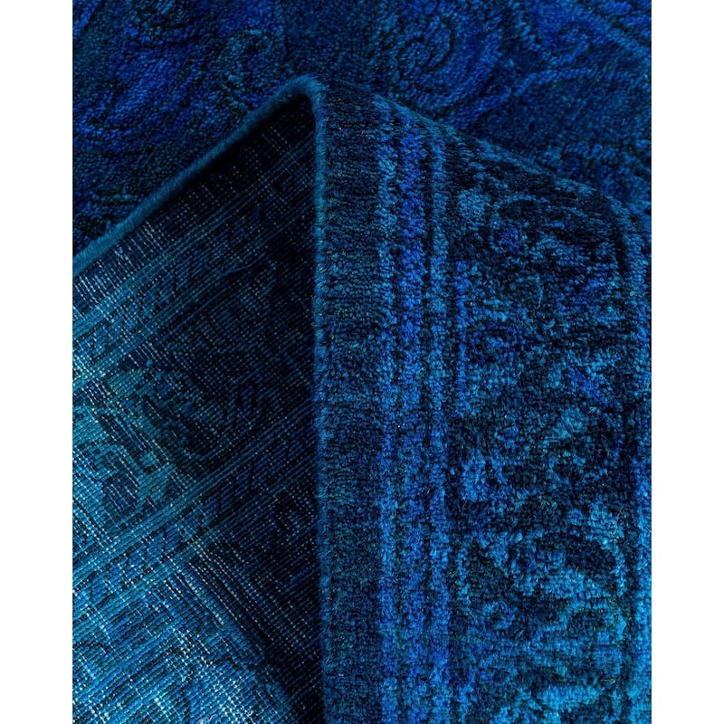 Fine Vibrance One-of-a-Kind Hand-Knotted Runner Rug - Blue, 2' 7" x 11' 8" - 2' 7" x 11' 8"