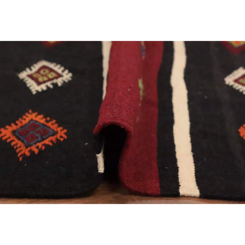 Hand Woven Oriental 100% Wool Carpet Southwestern Tribal Red Kilim Area Rug - 10' 2'' X 5' 10''