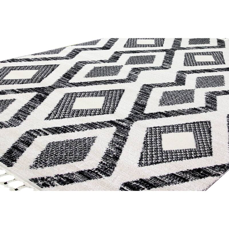 Bashian Korbin Ivory/Black Contemporary Area Rug