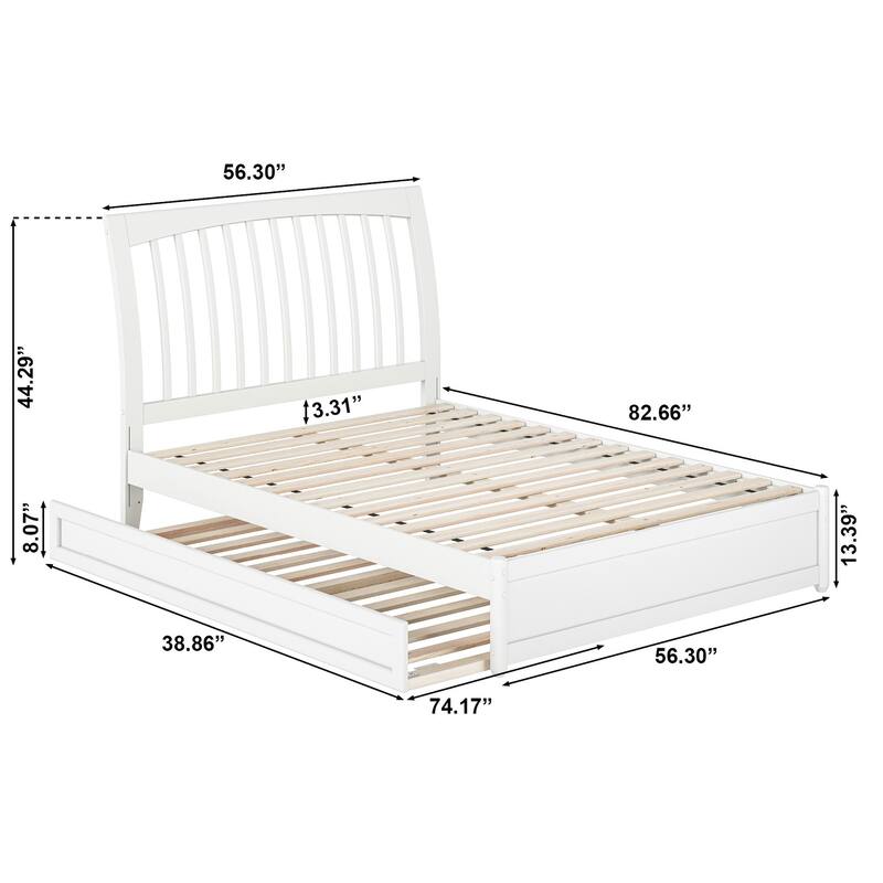 Roslyn Platform Bed with Panel Footboard and Twin Trundle