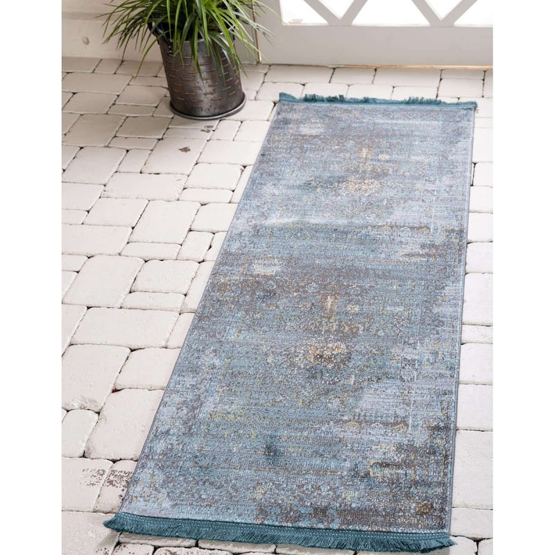 Transitional Samana Collection Area Rug - 2'7"x10' - Dark Gray