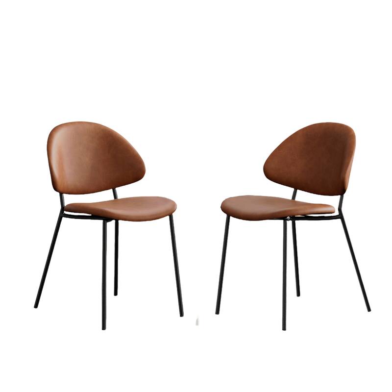 Modern Ergonomic Dining Chair with Slim Metal Legs, Set of 4