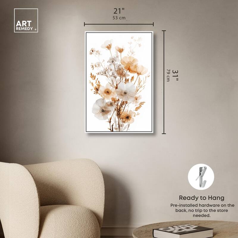 Parchment Petals Canvas by Art Remedy