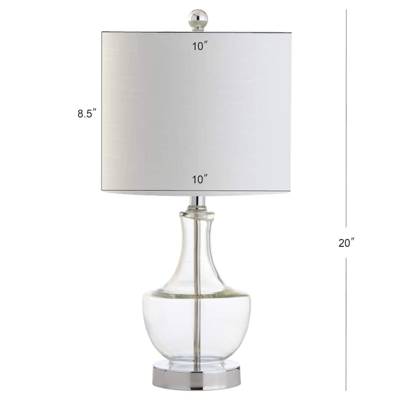 Colette 20" Mini Glass LED Table Lamp, Silver by JONATHAN Y