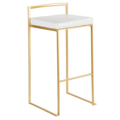 Silver Orchid Forrest Gold Stackable Fully Welded Bar Stool (Set of 3)