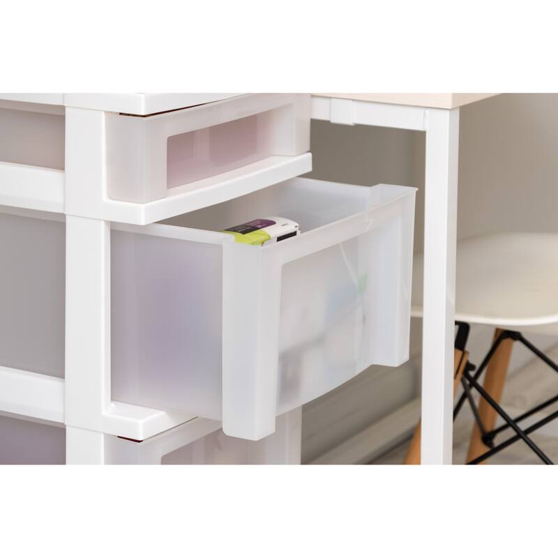 6-Drawer Storage Cart White/Pearl