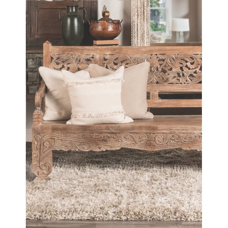 Elegante Handwoven Shag Area Rug by Kosas Home - 2' x 3' - Sand