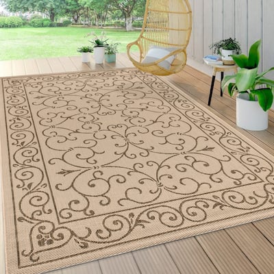 JONATHAN Y Filigree Textured Weave Indoor/Outdoor Area Rug
