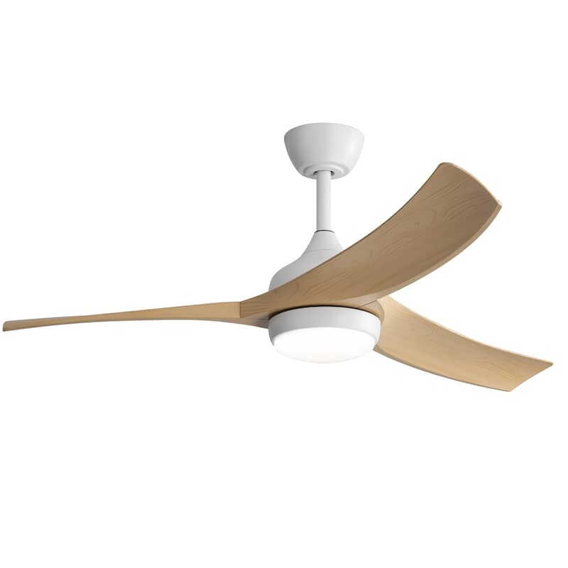 52" Indoor Noiseless Ceiling Fan with Integrated LED Light and Remote