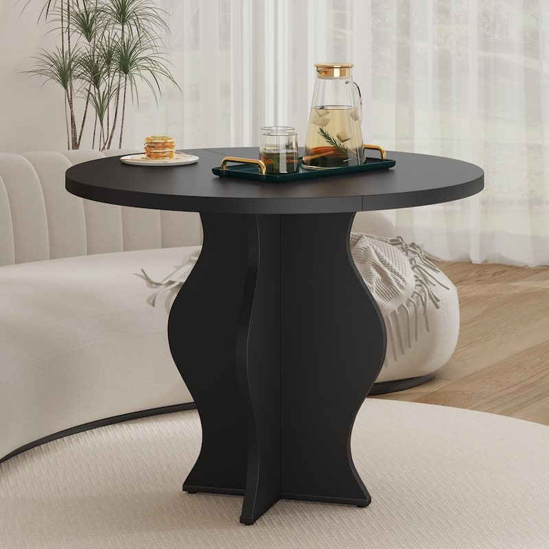 31.5" Farmhouse Wooden Round Dining Table