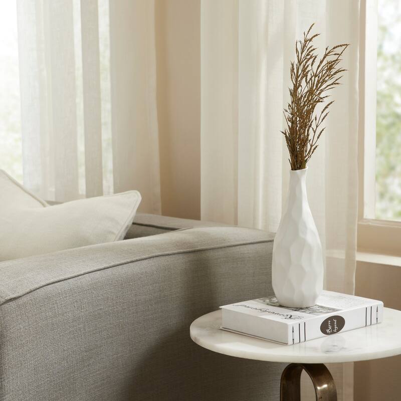 Renwil Blouin Indoor Ceramic Stoneware Vase, White Semi-Gloss