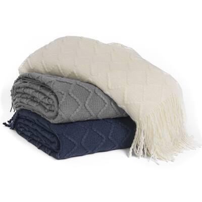 Aurora Home Textured Diamond Throw