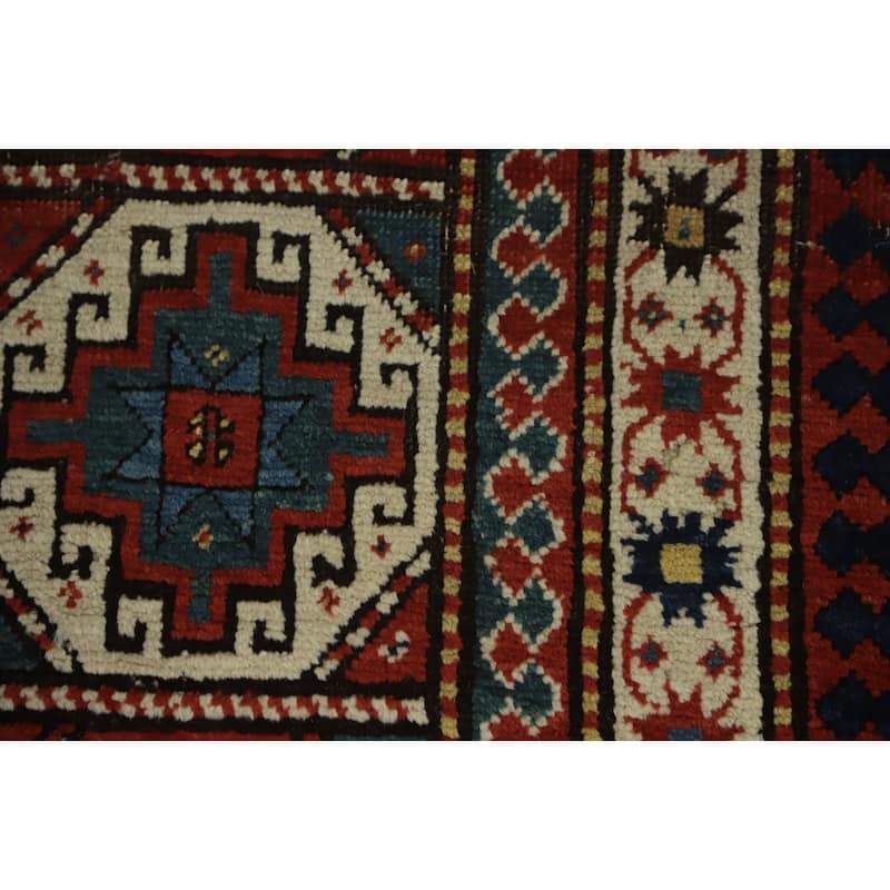 Hand Knotted Oriental 100% Wool Carpet Traditional All-Over Red Shiraz Area Rug - 8' 1'' X 3' 10''