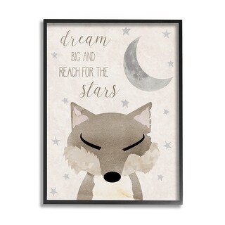 Stupell Soft Dream Big Fox Framed Giclee Art Design by Daniela Santiago ...
